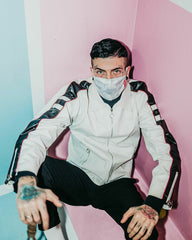 SHARK CHECK (WHITE) FACE MASK | Sprayground Limited Offer