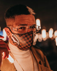 SHARKS IN PARIS VEGAN LEATHER FACE MASK | Sprayground Savings