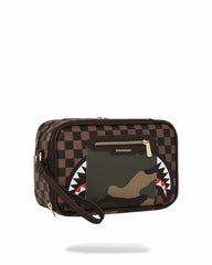 EXTERIOR GOLD ZIP POCKET SHARKS IN PARIS TOILETRY BRICKSIDE BAG | Sprayground Hot Deal