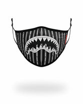 ADULT REVERSE SHARKS IN PARIS (BLACK) FORM FITTING FACE MASK | Sprayground Bargain
