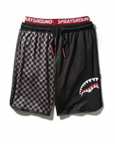 GREY CHECKERED SPLIT CORTO SWIM TRUNKS | Sprayground Special Offer