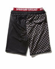 GREY CHECKERED SPLIT CORTO SWIM TRUNKS | Sprayground Special Offer
