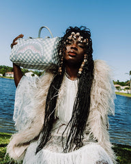 KNIT SHARKS IN PARIS IN CREAM MINI DUFFLE | Sprayground Exclusive Deal