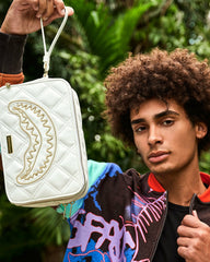 RIVIERA LE BLANC GOLD CHAIN SHARK TOILETRY BAG | Sprayground Savings