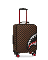 EXTERIOR GOLD ZIP POCKET SHARKS IN PARIS JETSETTER CARRY-ON LUGGAGE | Sprayground Sale