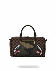 EXTERIOR GOLD ZIP POCKET SHARKS IN PARIS MINI DUFFLE | Sprayground Savings