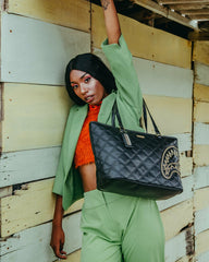 NOIR QUILT GOLD CHAIN SHARK TOTE | Sprayground Bargain