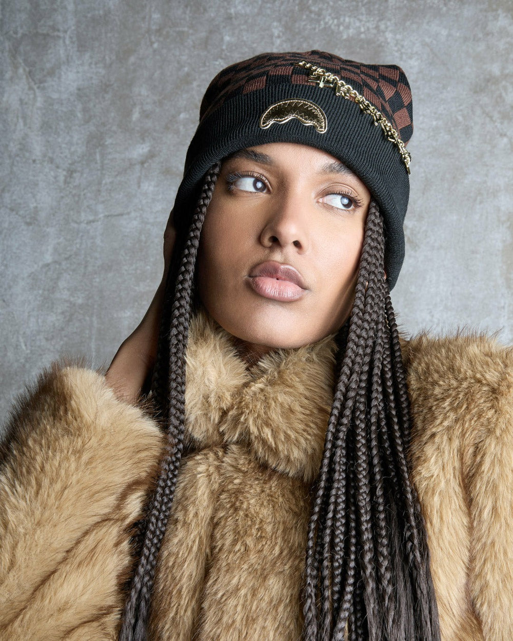 GOLD CHAIN CHECK BEANIE | Sprayground Value Deal