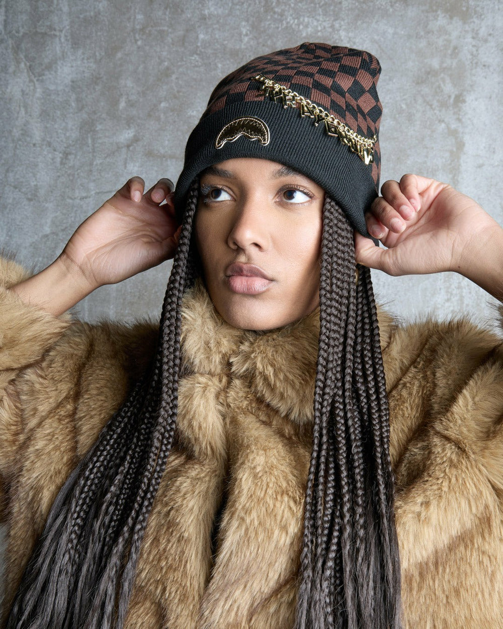 GOLD CHAIN CHECK BEANIE | Sprayground Value Deal