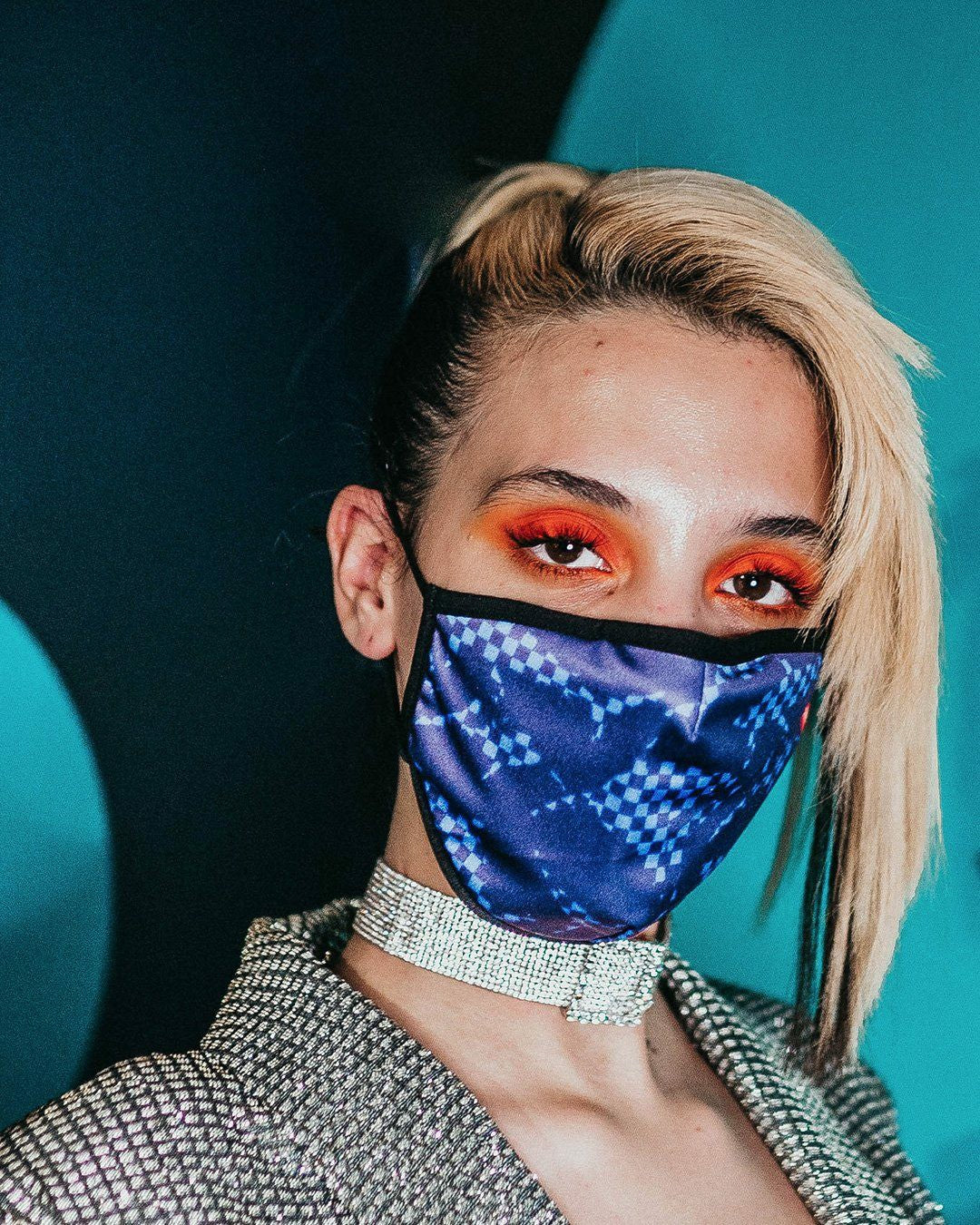 SHARK CHECK (BLUE) FACE MASK | Sprayground Special Offer