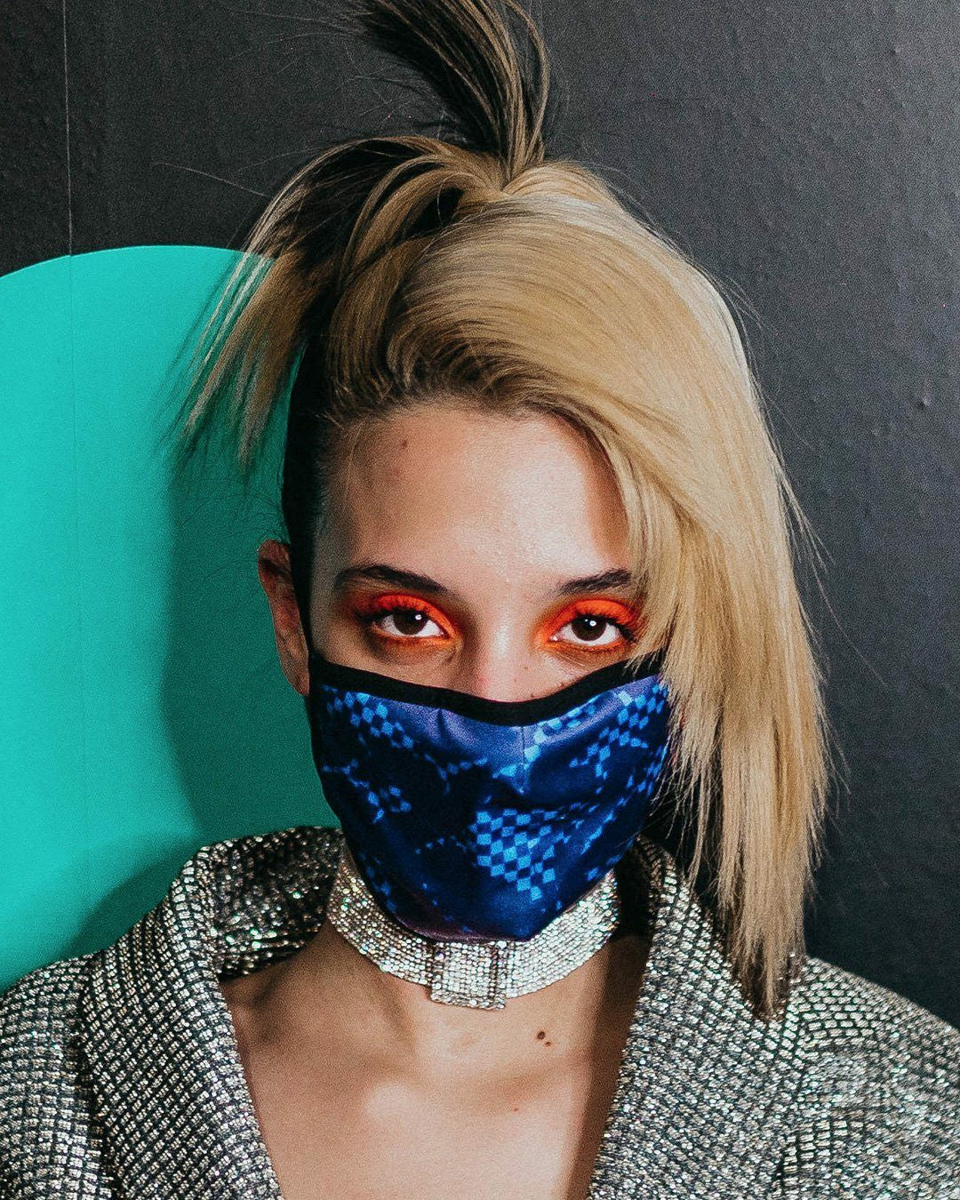 SHARK CHECK (BLUE) FACE MASK | Sprayground Special Offer