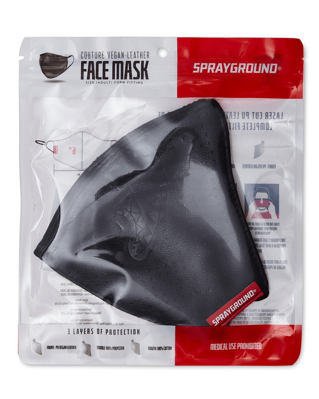 MIDNIGHT SHARK VEGAN LEATHER FACEMASK | Sprayground Special Offer