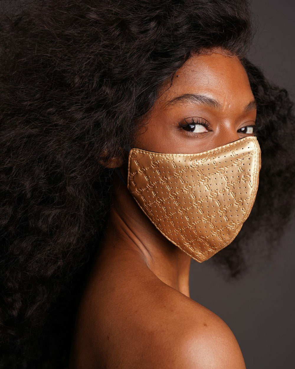 GOLD MONEY PATTERN VEGAN LEATHER FACE MASK | Sprayground On Sale