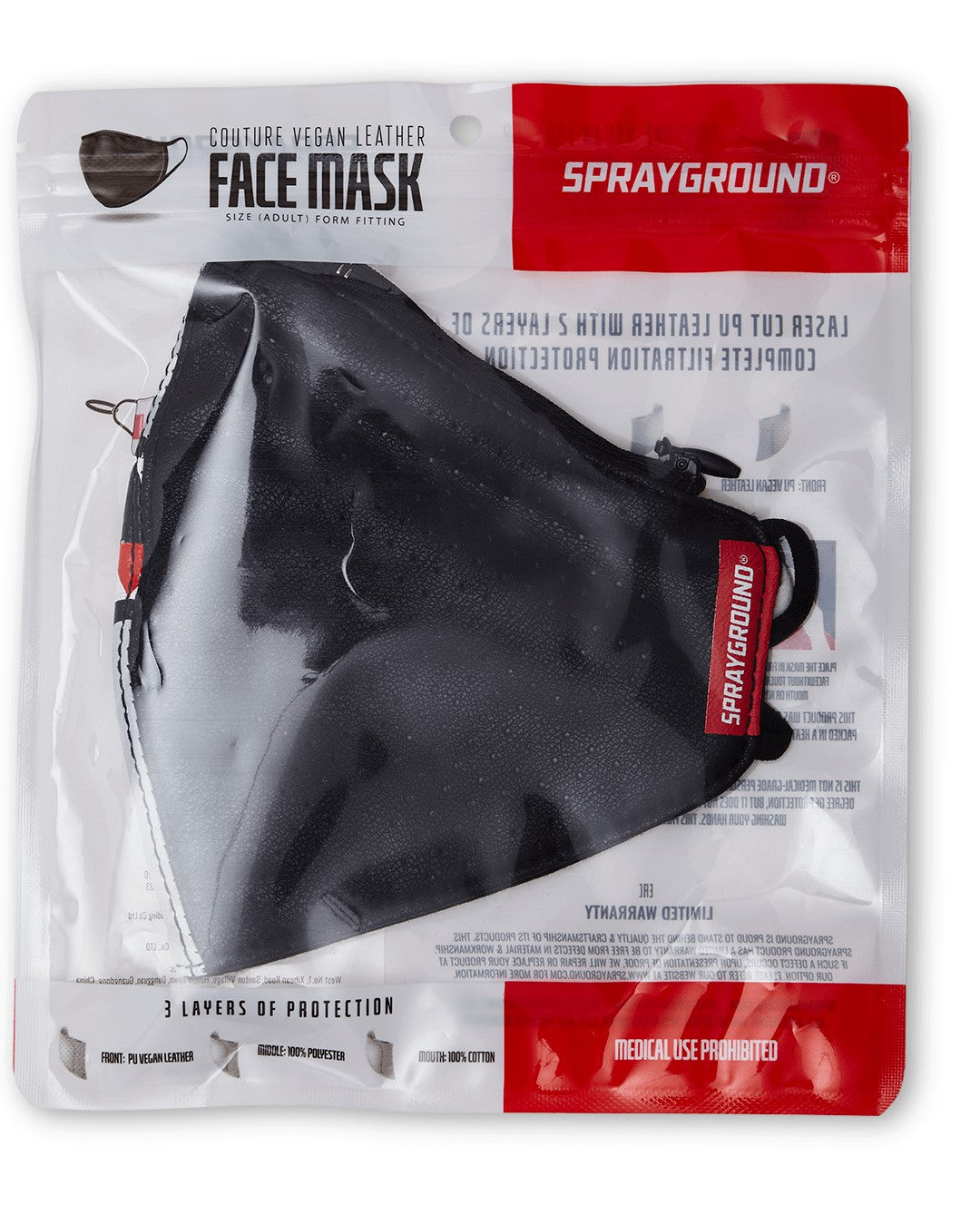 DAMAGE CONTROL STASH POCKET VEGAN LEATHER FACE MASK | Sprayground Outlets