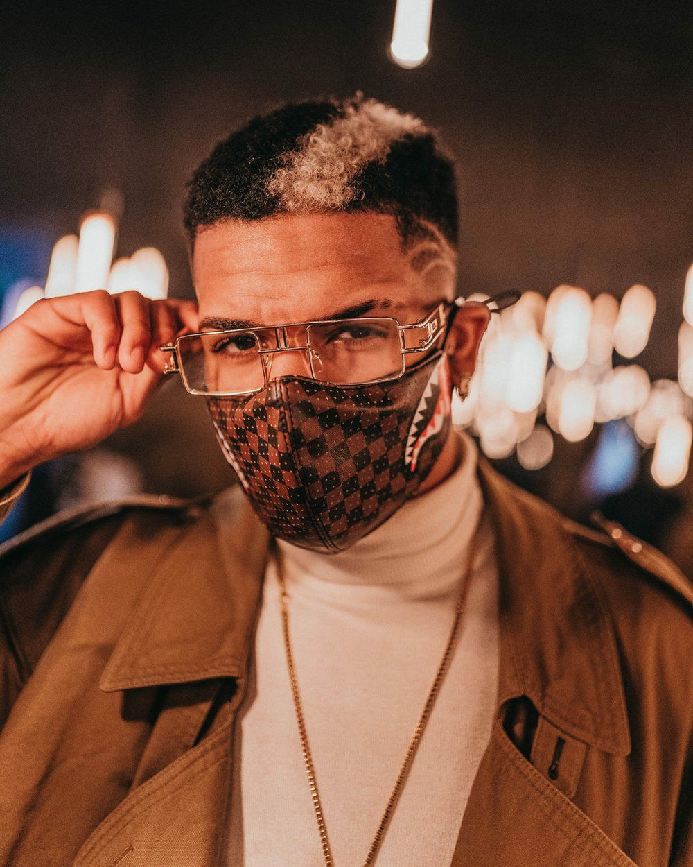 SHARKS IN PARIS VEGAN LEATHER FACE MASK | Sprayground Savings