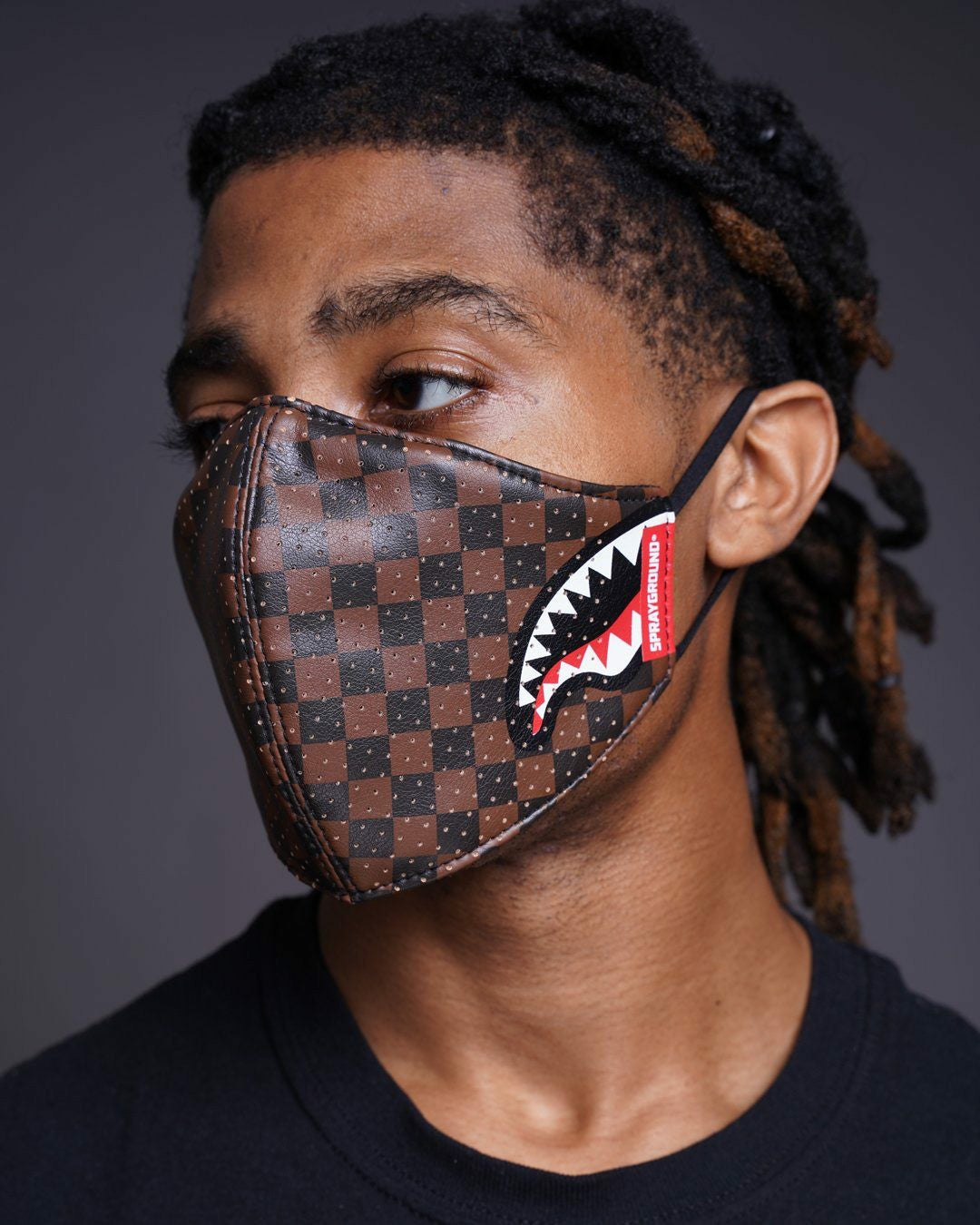 SHARKS IN PARIS VEGAN LEATHER FACE MASK | Sprayground Savings