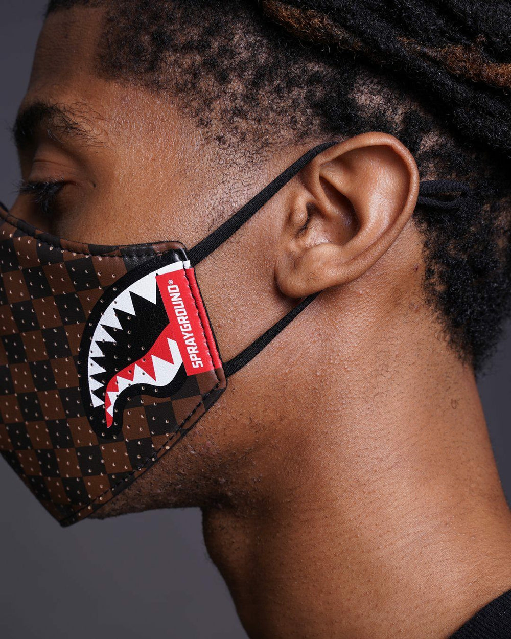 SHARKS IN PARIS VEGAN LEATHER FACE MASK | Sprayground Savings