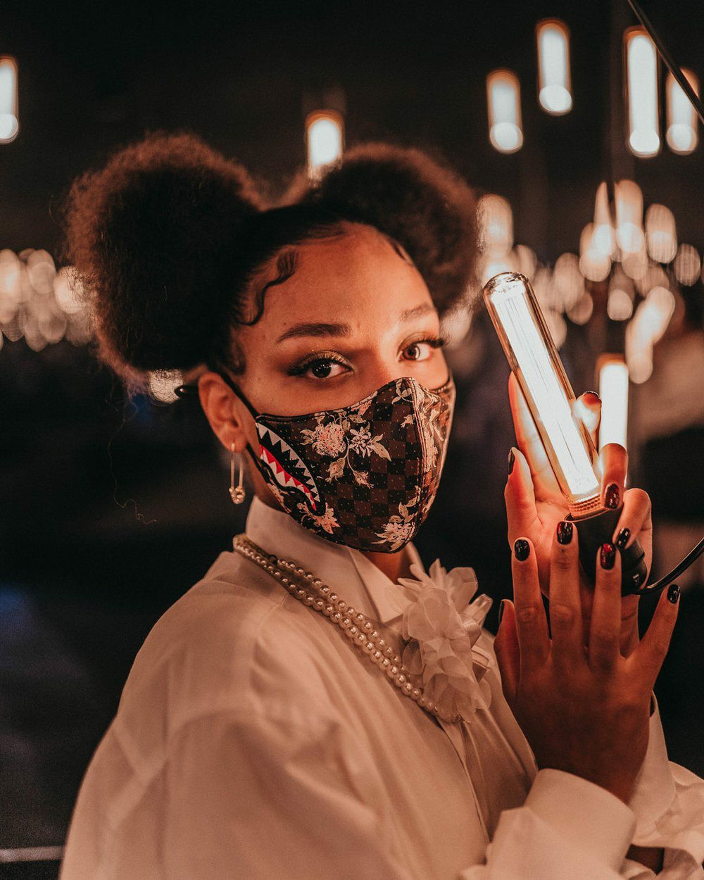 SHARKFLOWER VEGAN LEATHER FACE MASK | Sprayground Discounted