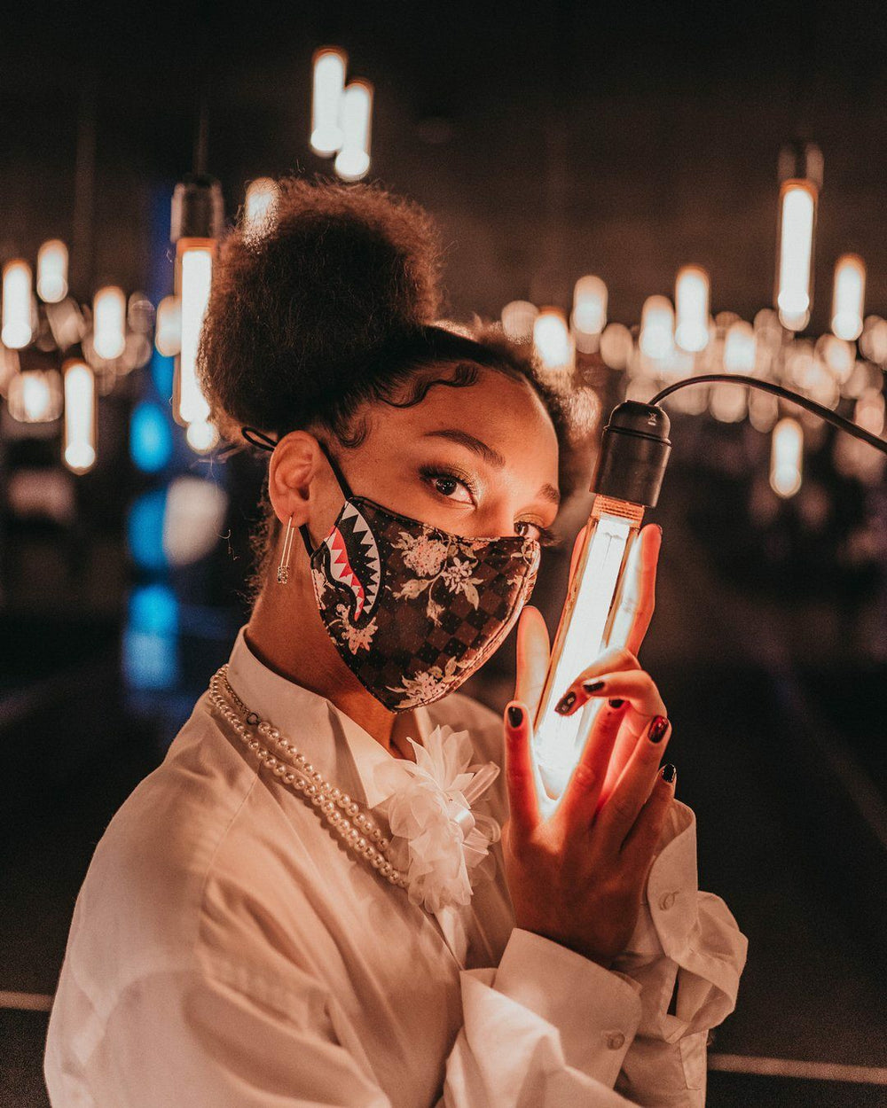 SHARKFLOWER VEGAN LEATHER FACE MASK | Sprayground Discounted