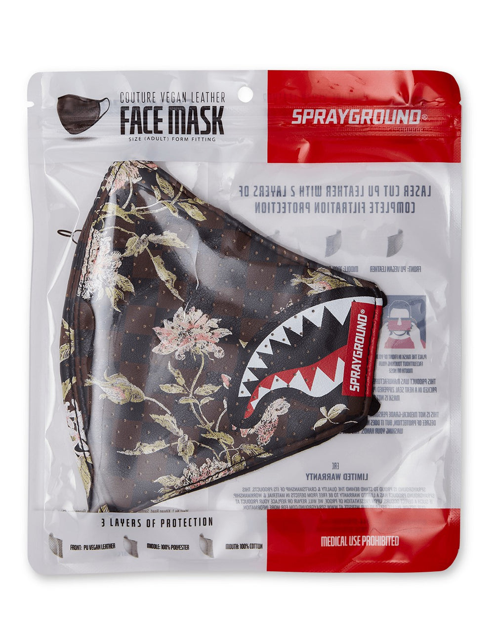 SHARKFLOWER VEGAN LEATHER FACE MASK | Sprayground Discounted