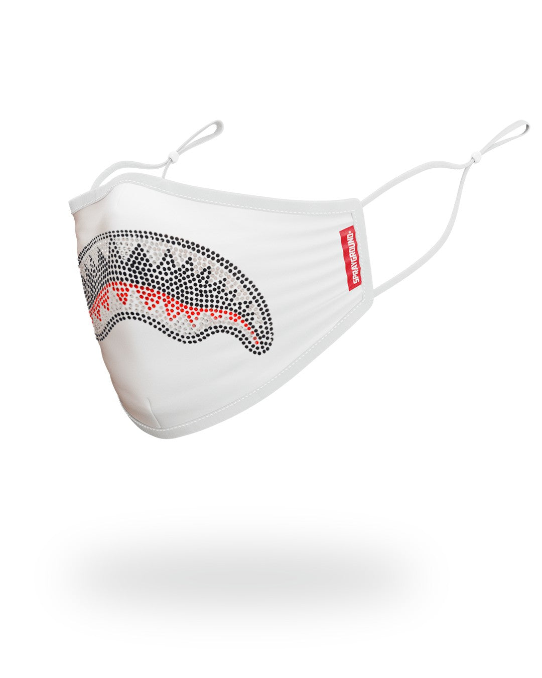 TRINITY DIAMOND SHARK (WHT) POLYESTER FACE MASK | Sprayground Exclusive Deal
