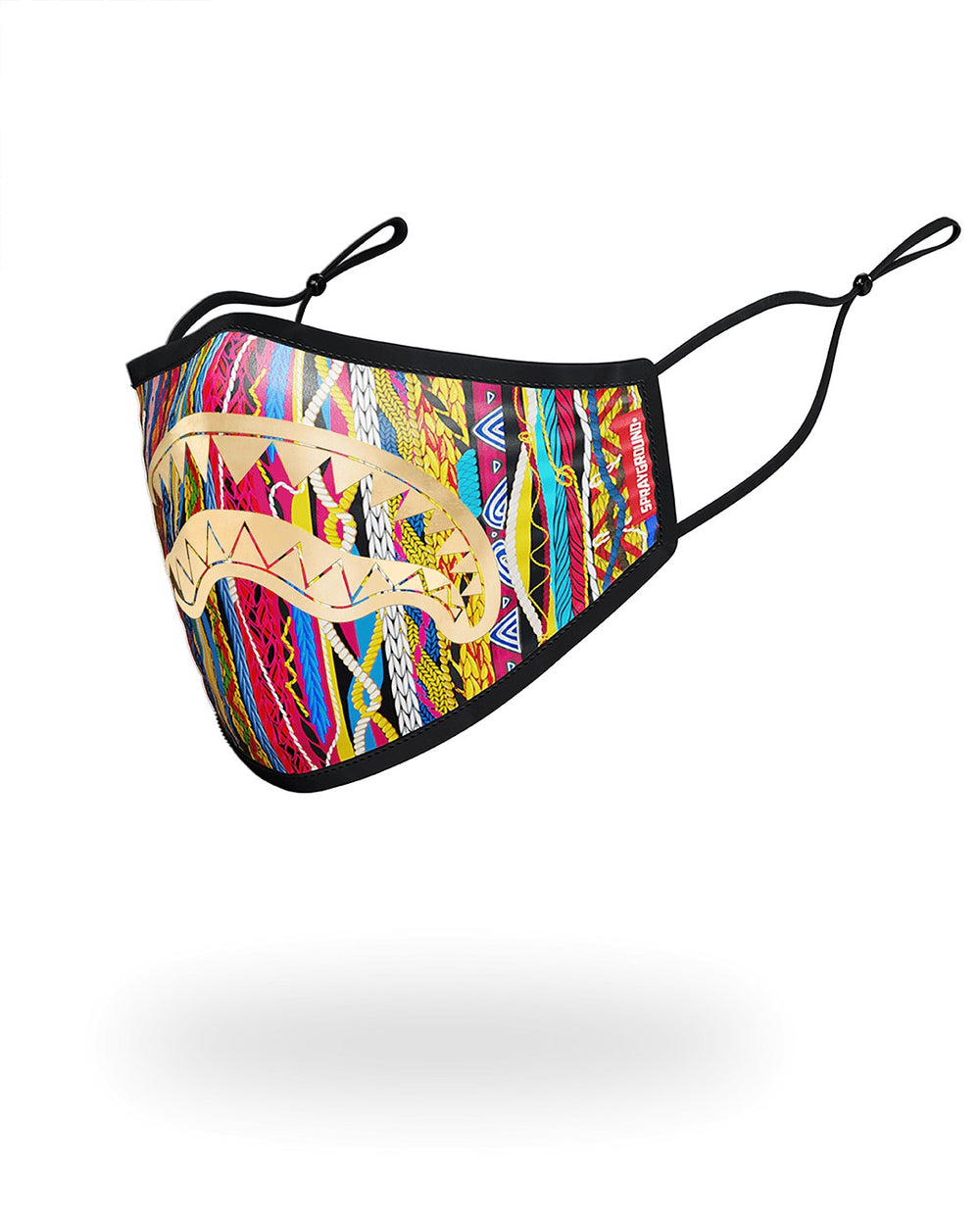 1994 GOLD METALLIC SHARK POLYESTER FACE MASK | Sprayground Hot Deal