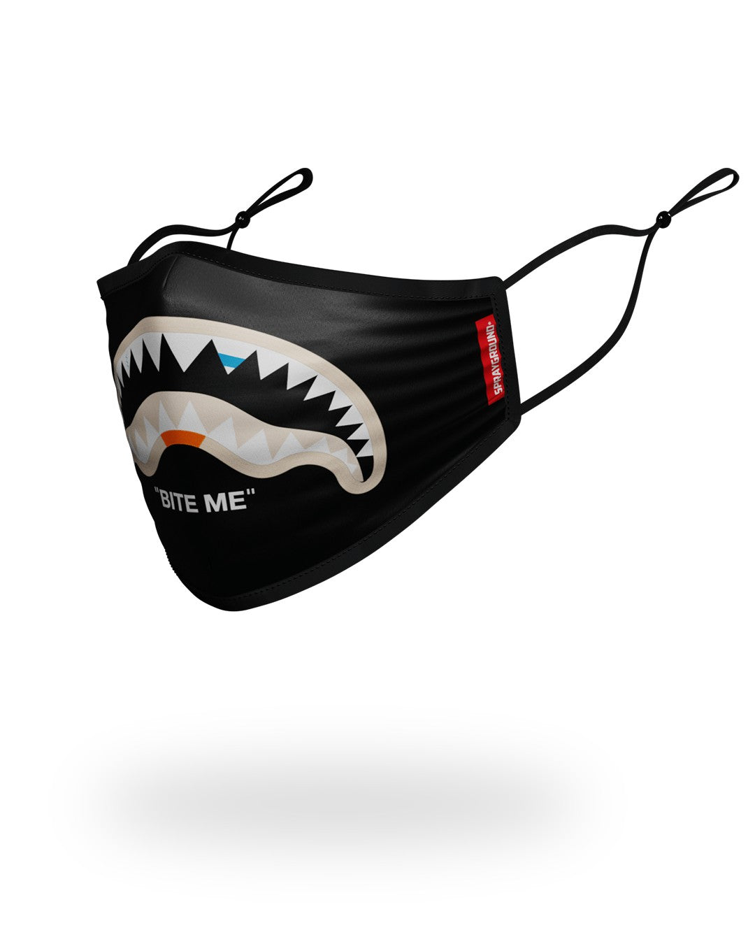 BITE ME SHARK (BLK) POLYESTER FACE MASK | Sprayground Limited Offer