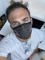ADULT SHARKS IN PARIS (SIDE SHARK) FORM-FITTING FACE MASK | Sprayground Bargain