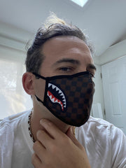 ADULT SHARKS IN PARIS (SIDE SHARK) FORM-FITTING FACE MASK | Sprayground Bargain