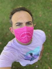 ADULT PINK SHARK FORM-FITTING FACE MASK | Sprayground On Sale