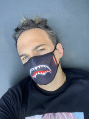 ADULT SHARK LOGO (BLACK) FORM-FITTING FACE MASK | Sprayground Outlets