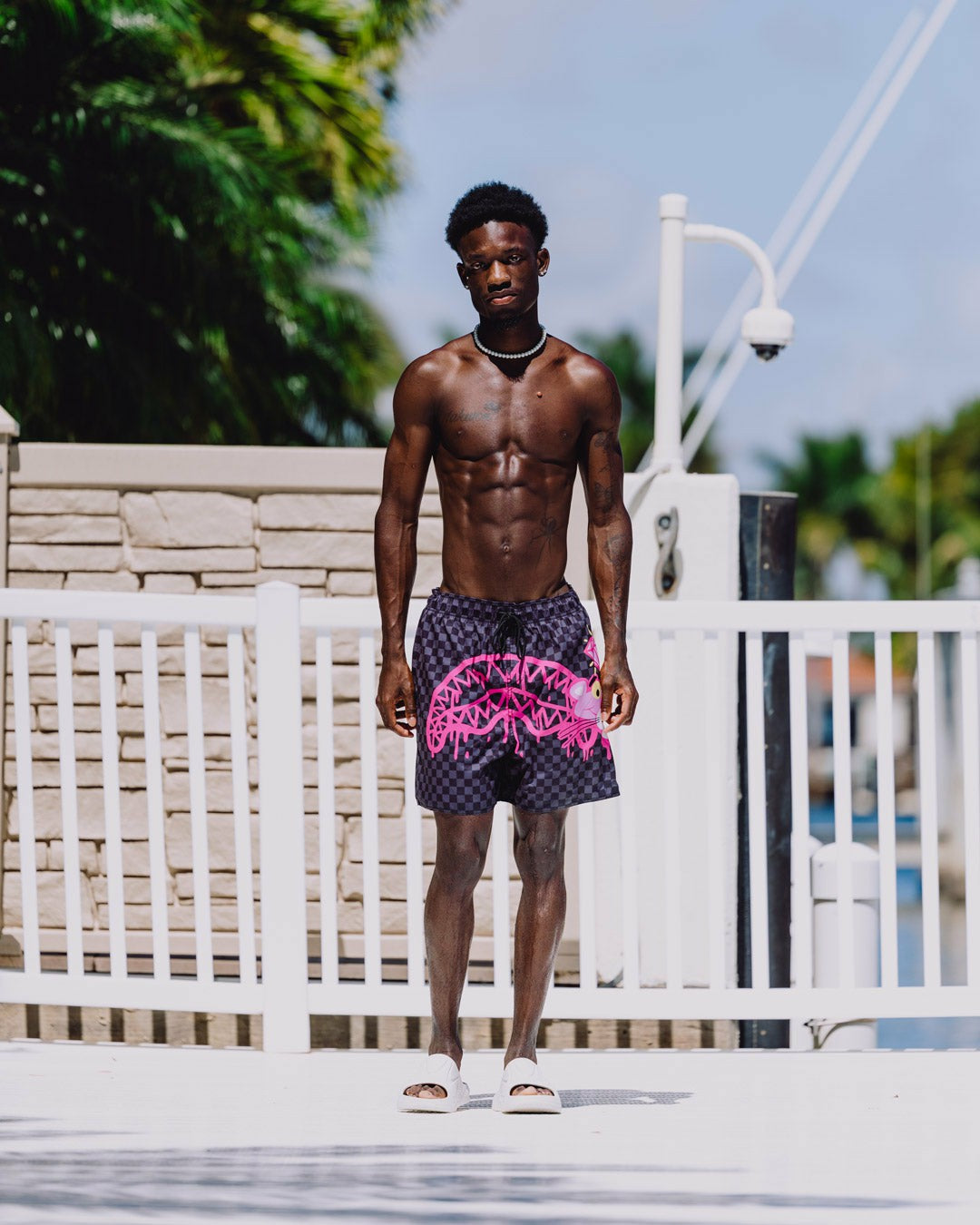 PINK PANTHER DIAMOND SHARK SWIM SHORTS | Sprayground Outlets