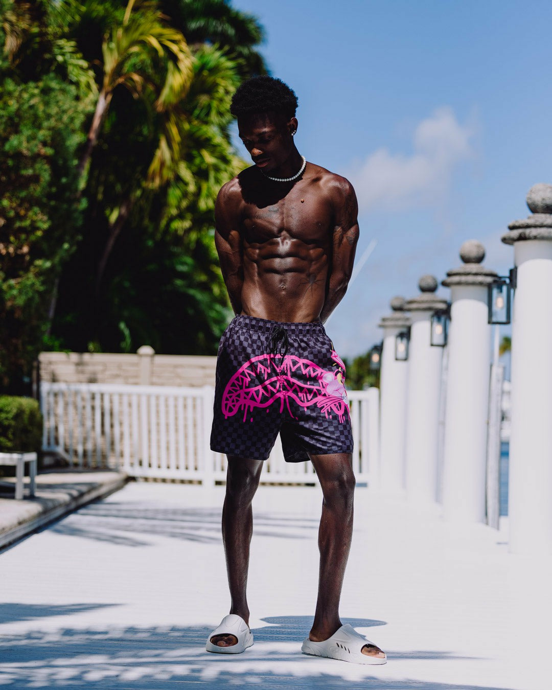 PINK PANTHER DIAMOND SHARK SWIM SHORTS | Sprayground Outlets
