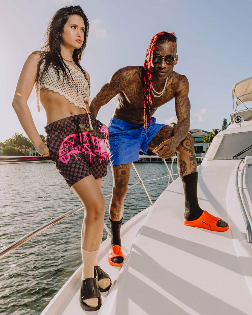 PINK PANTHER DIAMOND SHARK SWIM SHORTS | Sprayground Outlets