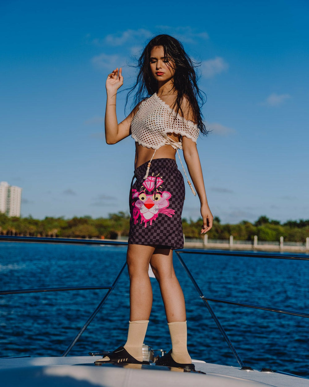PINK PANTHER DIAMOND SHARK SWIM SHORTS | Sprayground Outlets