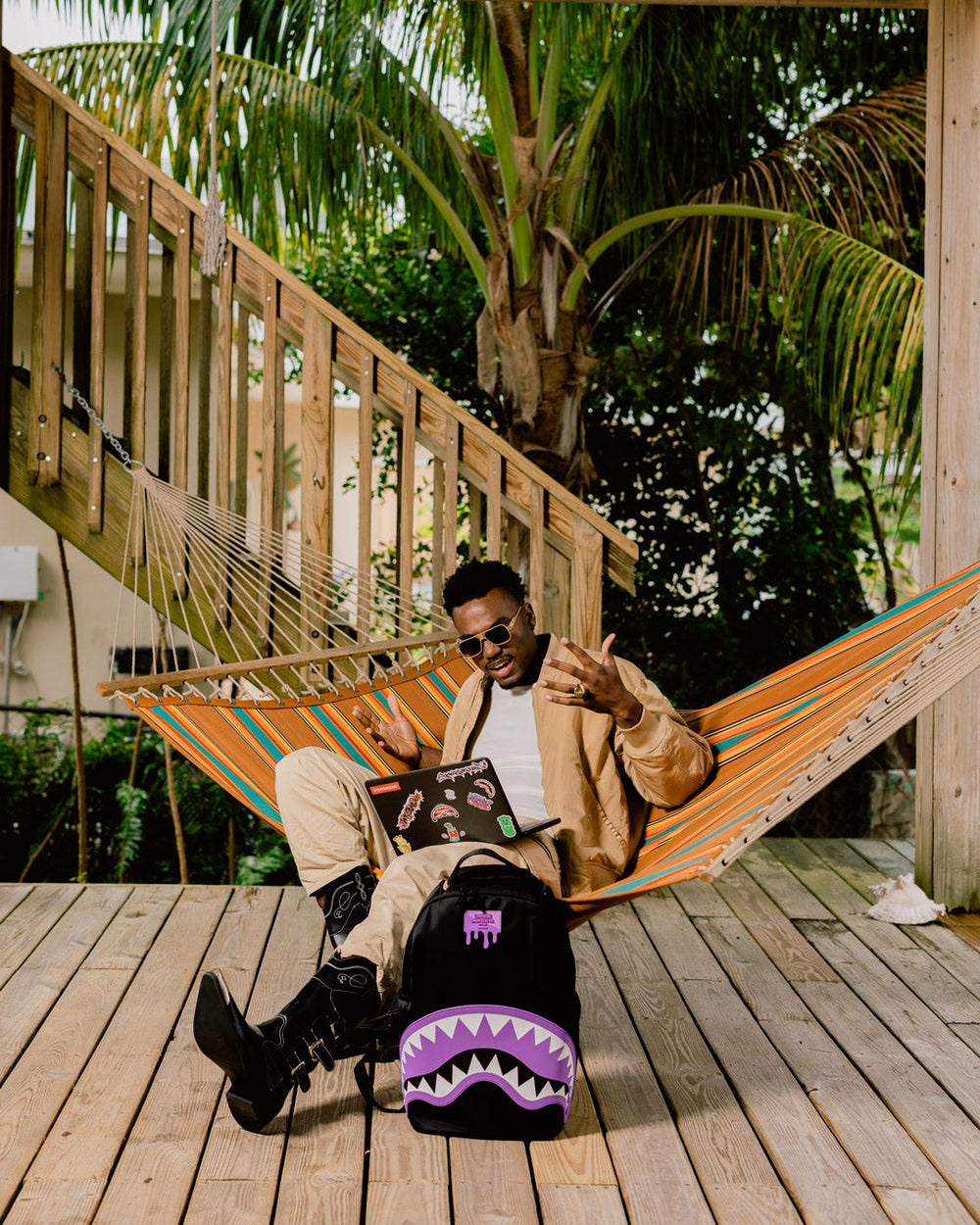SHARK CENTRAL PASSPORT (PURPLE) BACKPACK | Sprayground Special Offer