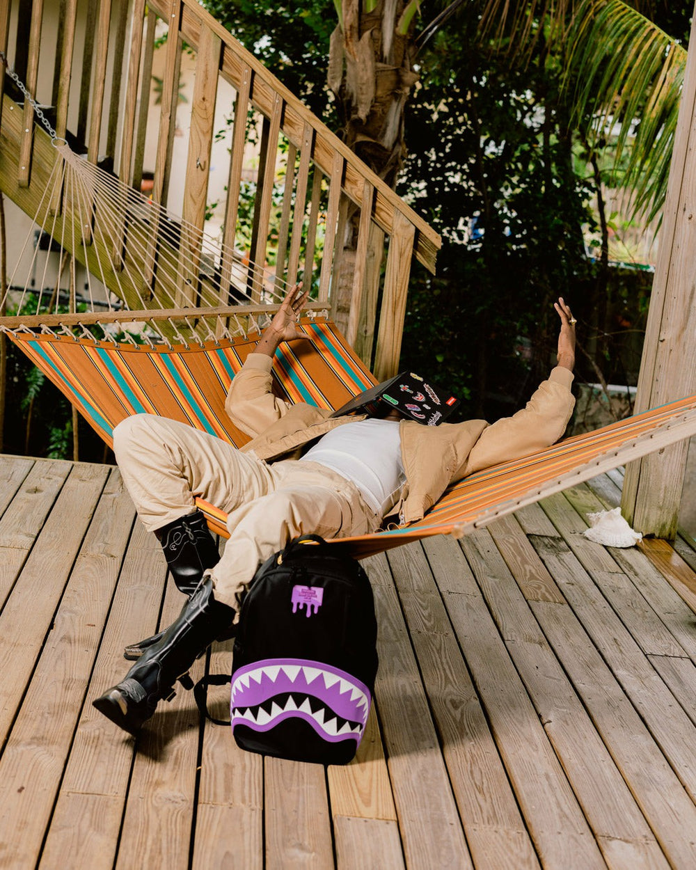 SHARK CENTRAL PASSPORT (PURPLE) BACKPACK | Sprayground Special Offer