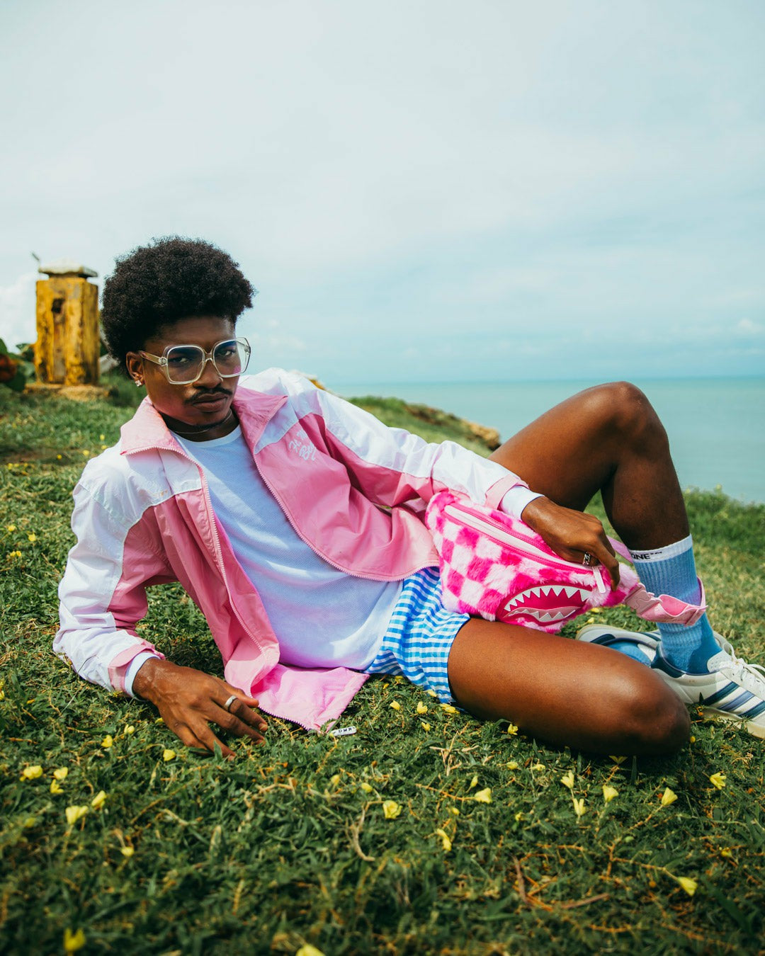 FURZILLA SHARK (PINK CHECK) SAVVY CROSSBODY | Sprayground Discounted