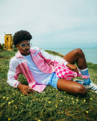 FURZILLA SHARK (PINK CHECK) SAVVY CROSSBODY | Sprayground Discounted