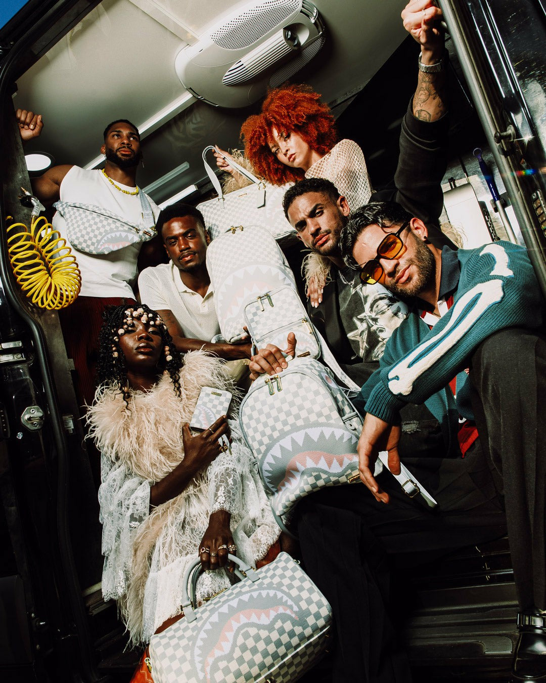 KNIT SHARKS IN PARIS IN CREAM SAVVY CROSSBODY | Sprayground Discounted