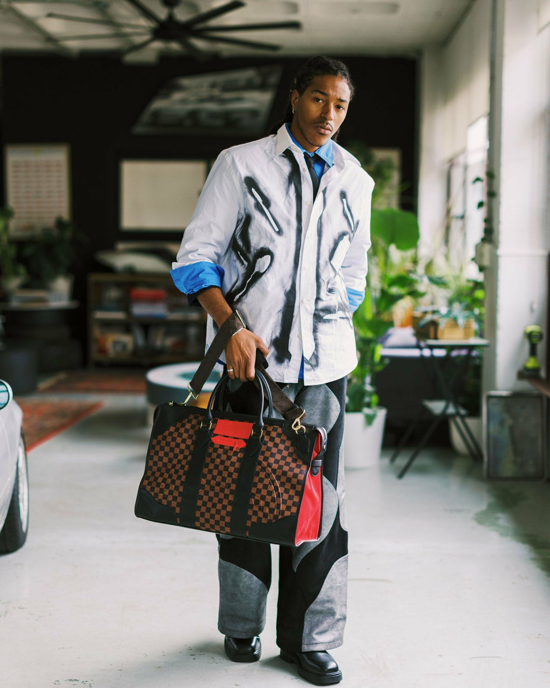 KATANA CHECK BOSS PYRAMID DUFFLE | Sprayground Bargain