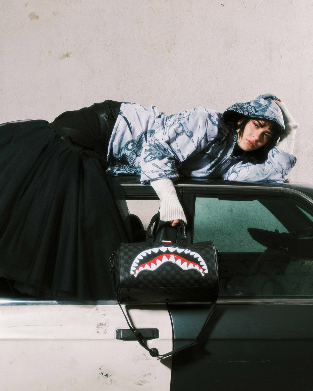 SHARKS IN PARIS HYPER PUFF MINI DUFFLE | Sprayground Exclusive Deal