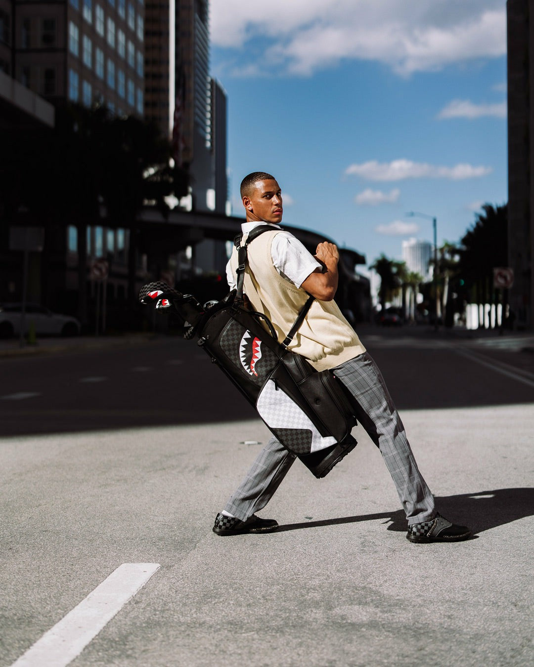 TRIPLE DECKER HEIR TO THE THRONE PRO GOLF BAG | Sprayground Discounted