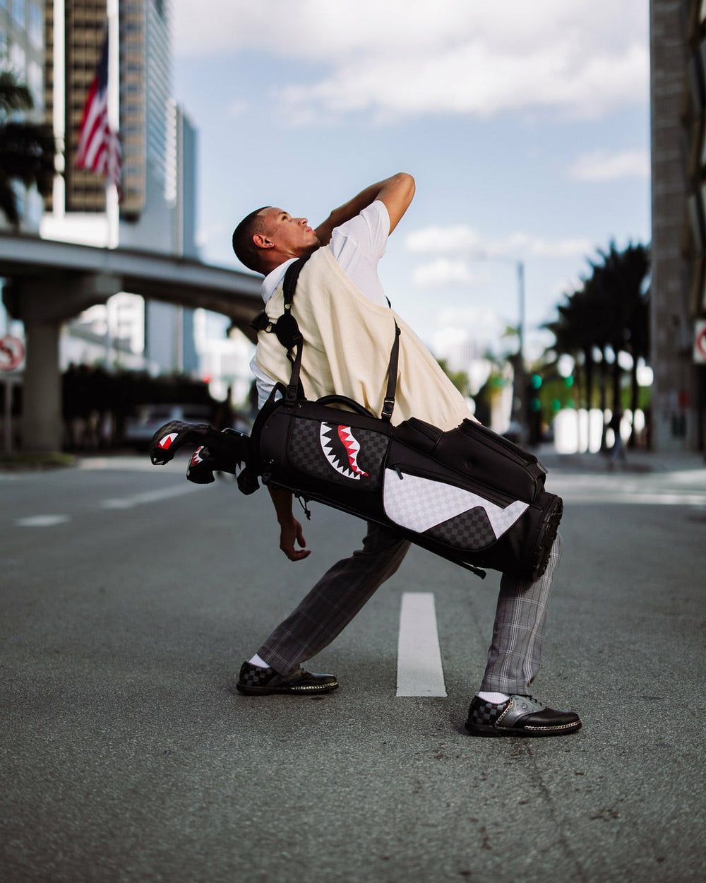 TRIPLE DECKER HEIR TO THE THRONE PRO GOLF BAG | Sprayground Discounted