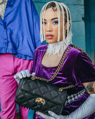 NOIR QUILT GOLD CHAIN SHARK HANDBAG | Sprayground Special Offer