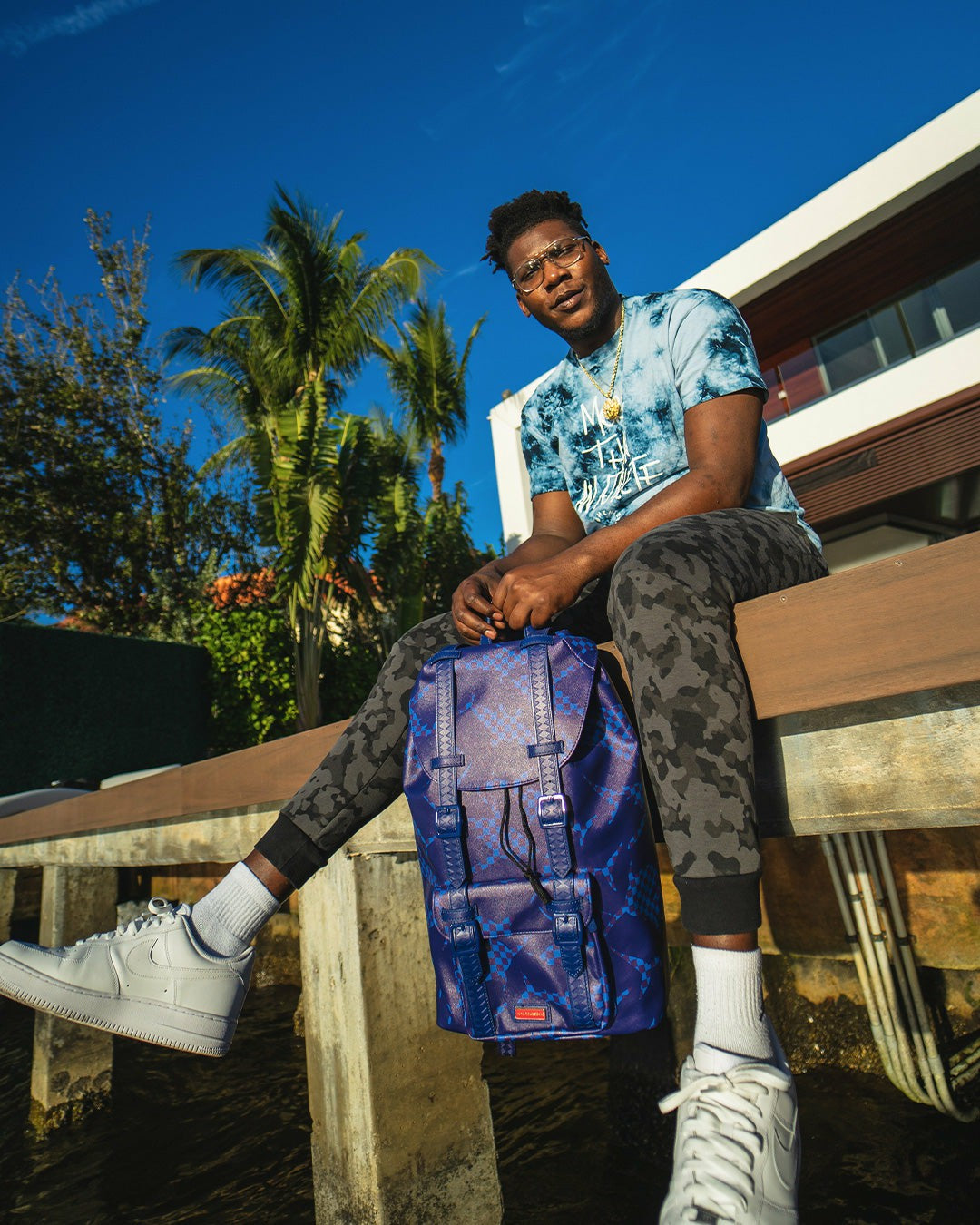 SHARK CHECK (BLUE) HILLS BACKPACK | Sprayground Sale