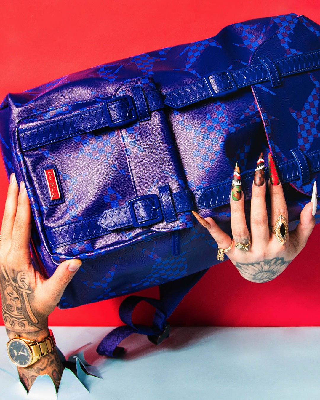 SHARK CHECK (BLUE) HILLS BACKPACK | Sprayground Sale