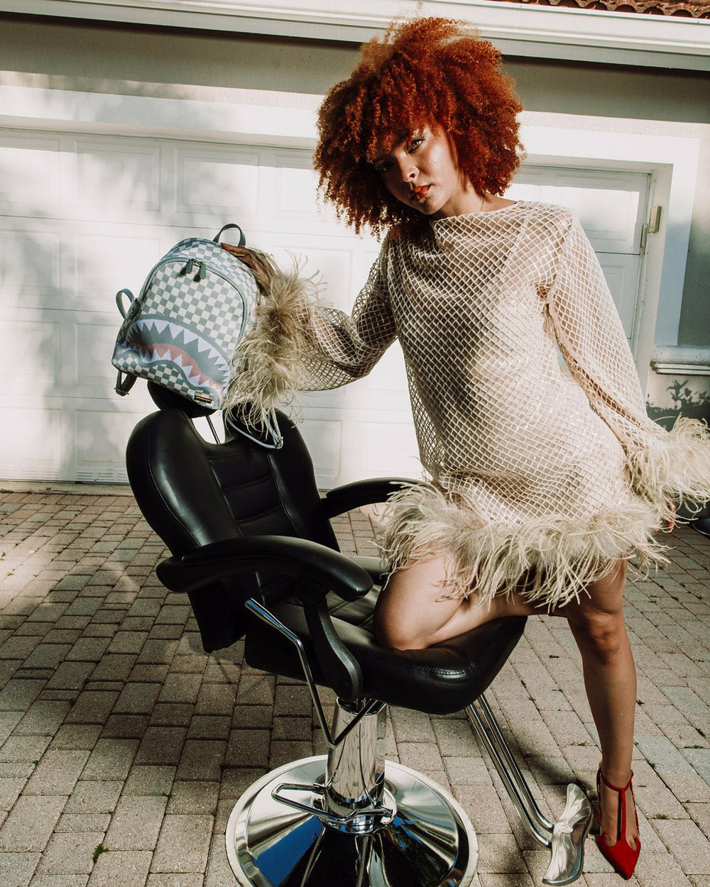 KNIT SHARKS IN PARIS IN CREAM SAVAGE BACKPACK | Sprayground Value Deal