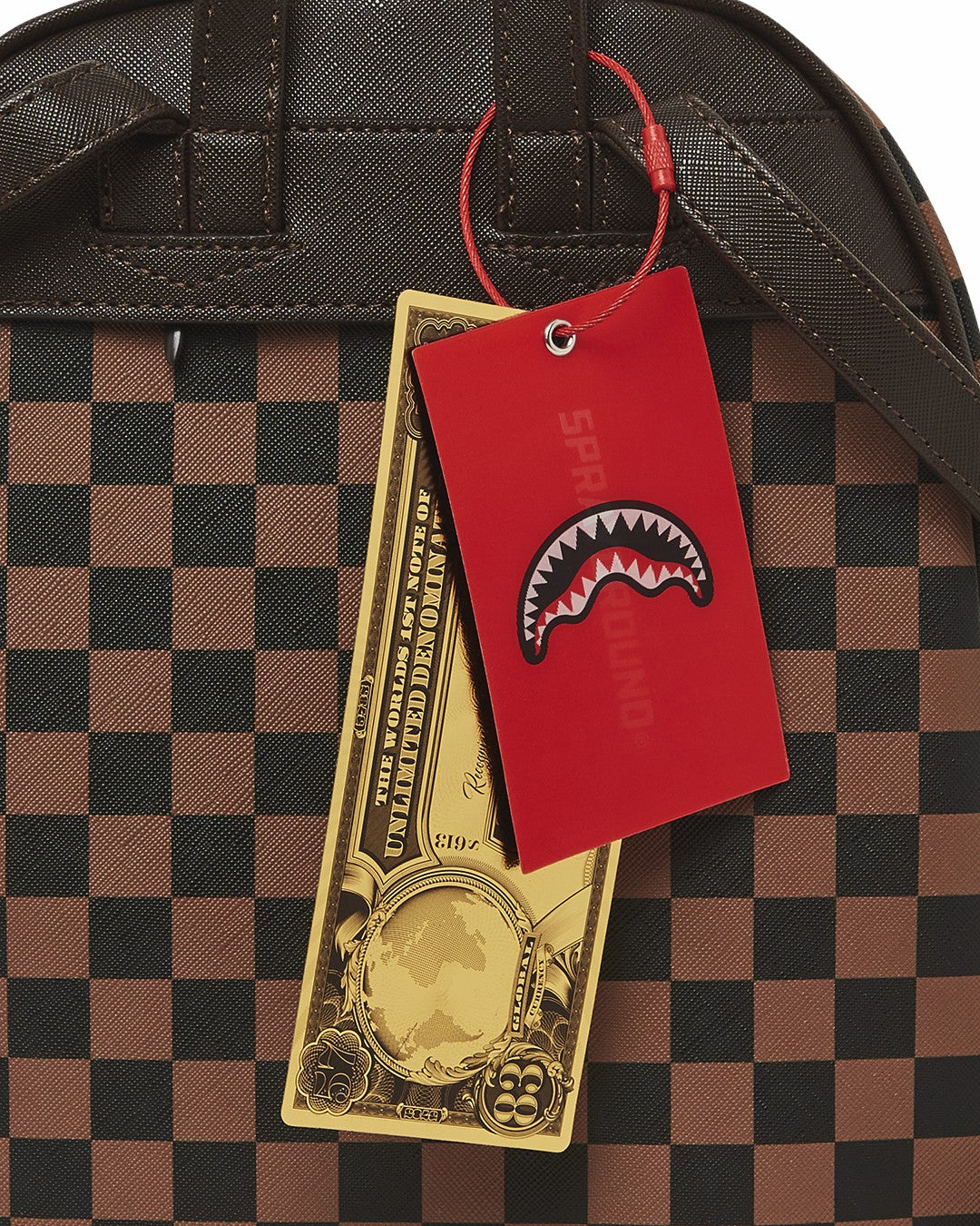 EXTERIOR GOLD ZIP POCKET SHARKS IN PARIS SAVAGE BACKPACK | Sprayground Exclusive Deal