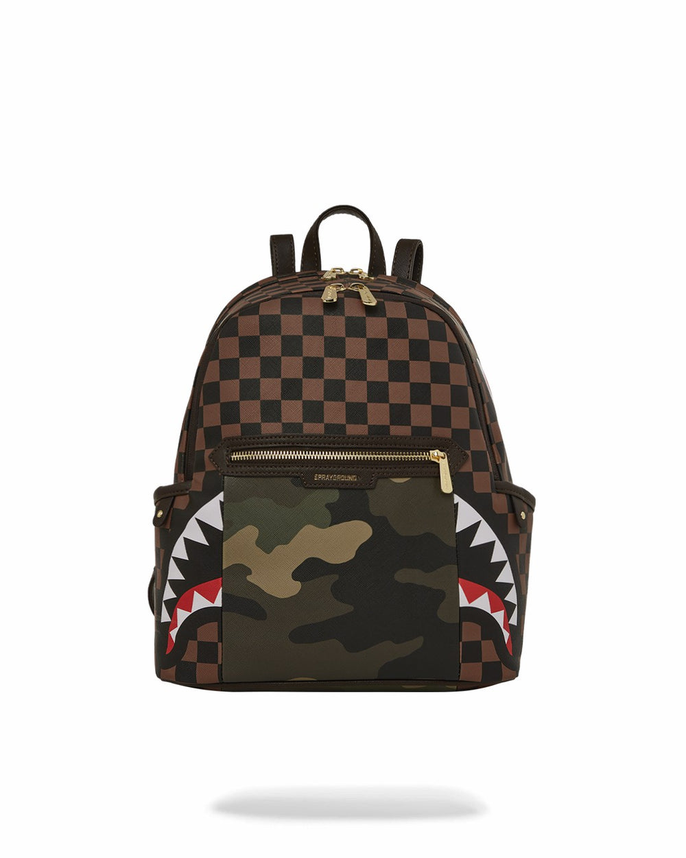 EXTERIOR GOLD ZIP POCKET SHARKS IN PARIS SAVAGE BACKPACK | Sprayground Exclusive Deal